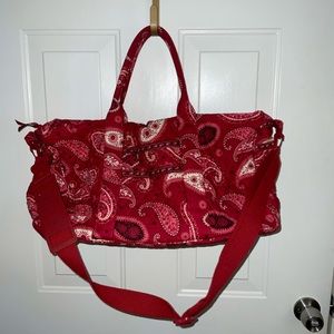 Retired Vera Bradley Mesa Red Weekend Duffel Bag.